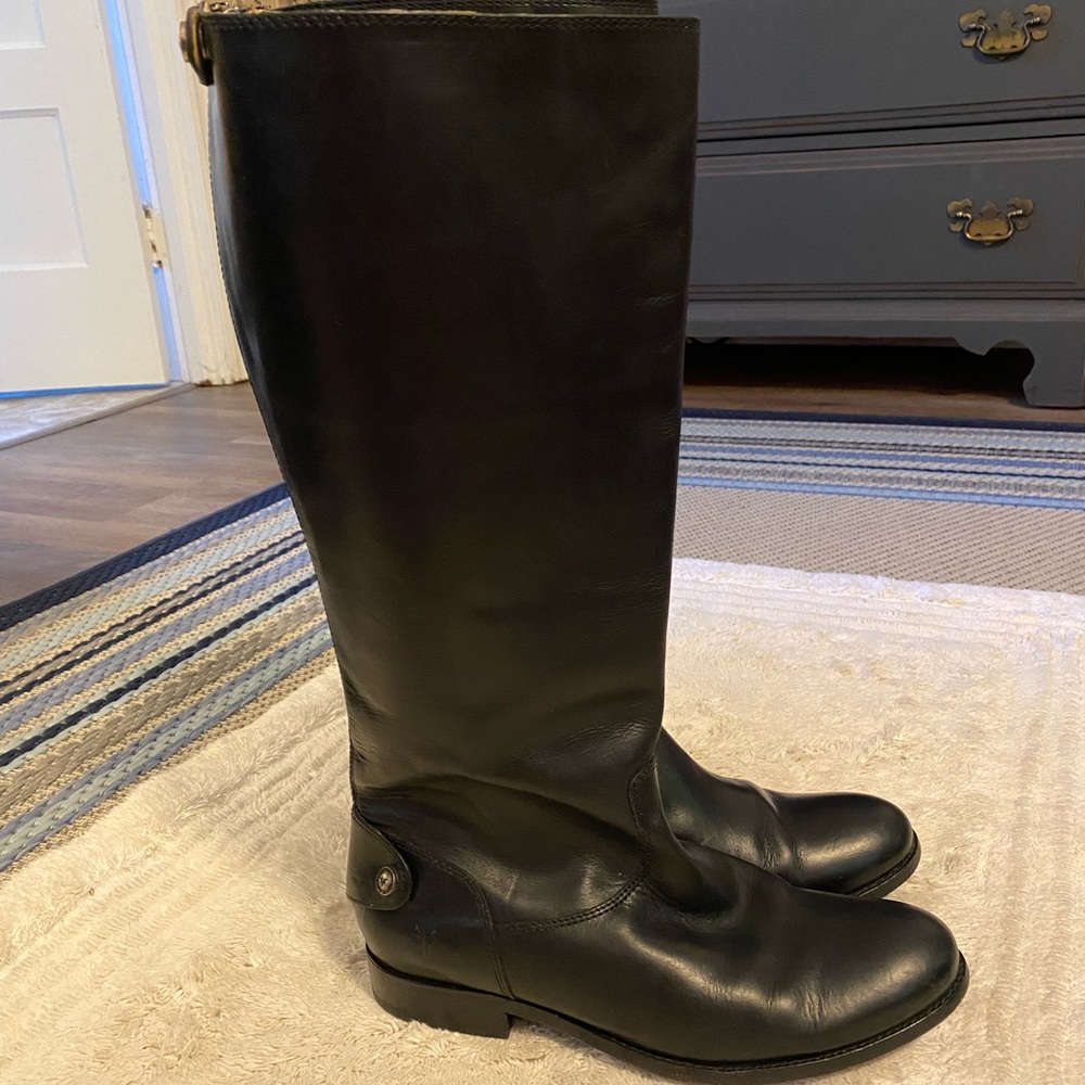 Frye Black Riding Boots -Extended Calf